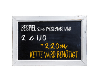 Beispielrechnung - wie viel Kette benötige ich?